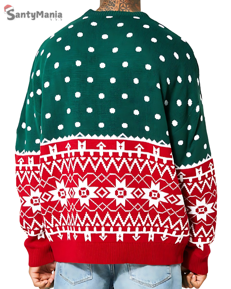 Santymania Men Christmas Loose Round Neck Pullover Sweater