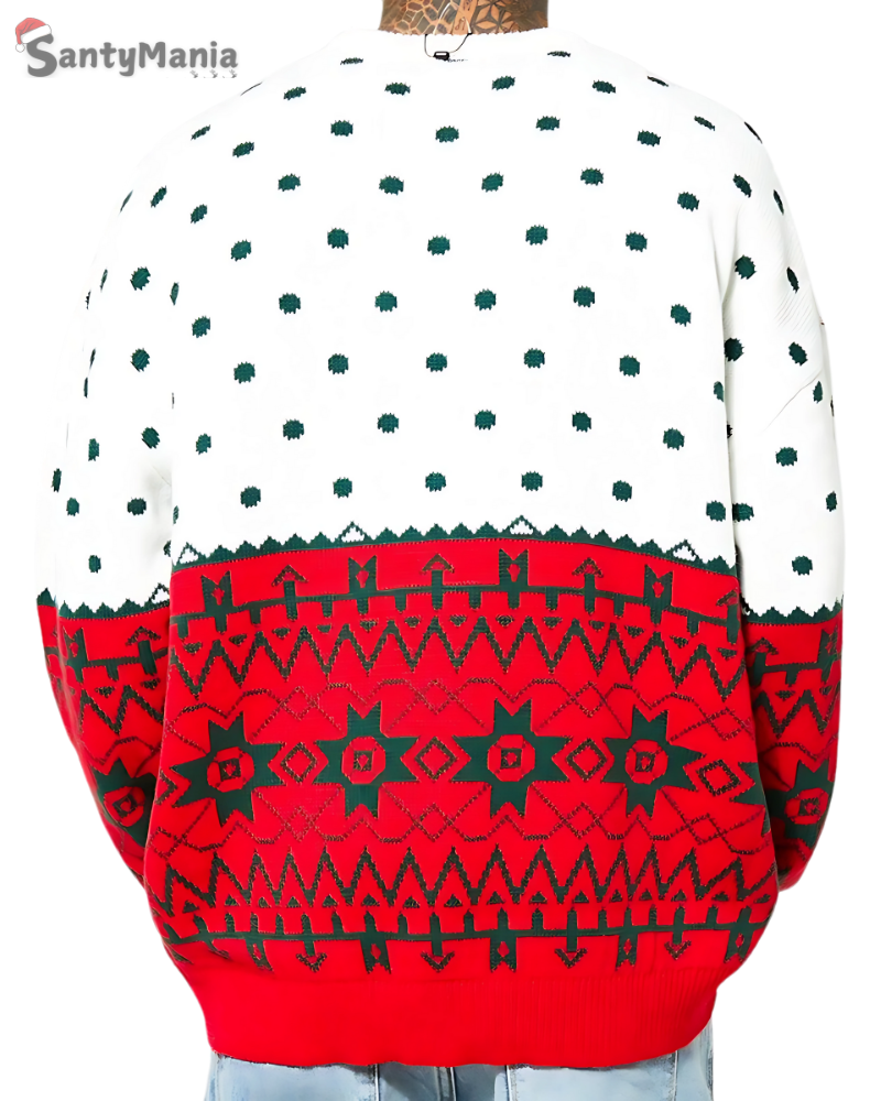 Santymania Men Christmas Loose Round Neck Pullover Sweater